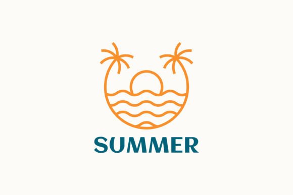 Beach Summer Abstract Logo Badge Linear: A Fresh Take on Corporate Identity