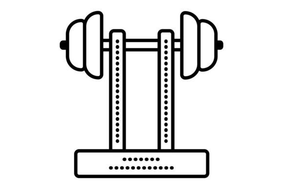 Black Line Barbell with Weights