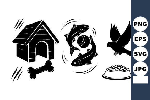 Bold Pet Silhouette Icons: A Playful Solution for Pet Shop Branding and Design
