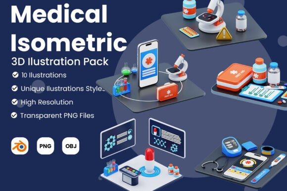 Medical Isometric 3D Illustration Pack