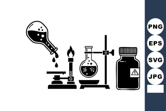 Minimal Chemistry Lab Silhouette