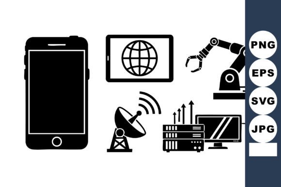 Monochrome Tech Icon Set: A Modern Approach to Digital Visual Communication