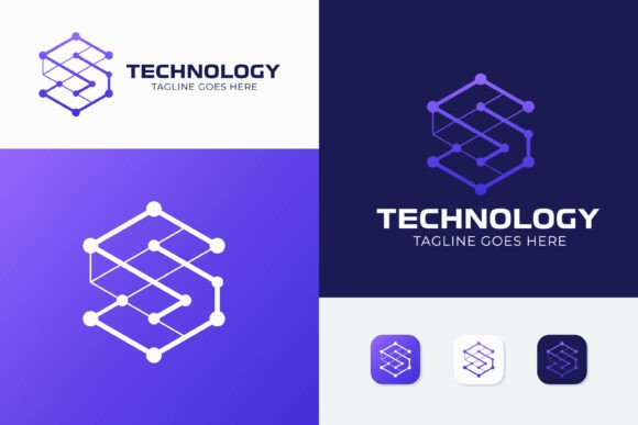 Revitalize Your Corporate Image with the Letter S Technology Logo Business