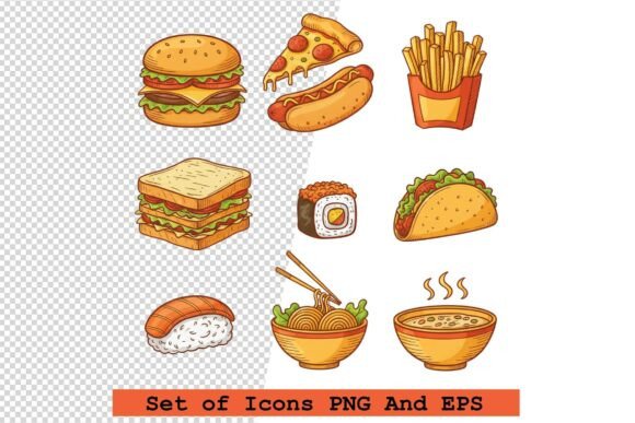 Set of Food Icons Vector