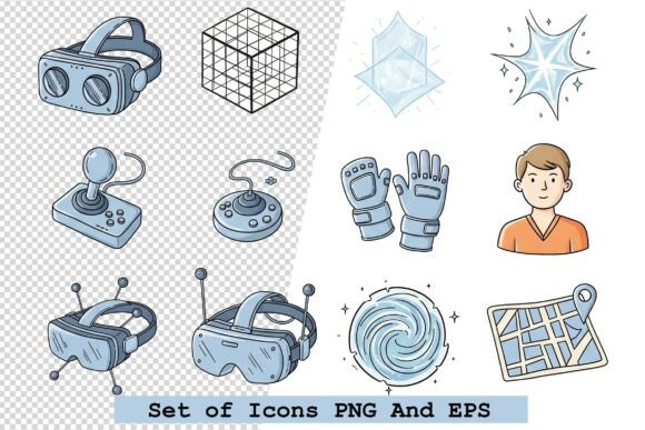 Set of VR Icons Vector Illustration: A Modern Solution for Digital Design