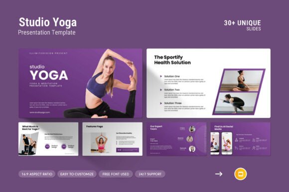 Studio Yoga Google Slides Template: A Professional Way to Present Your Work